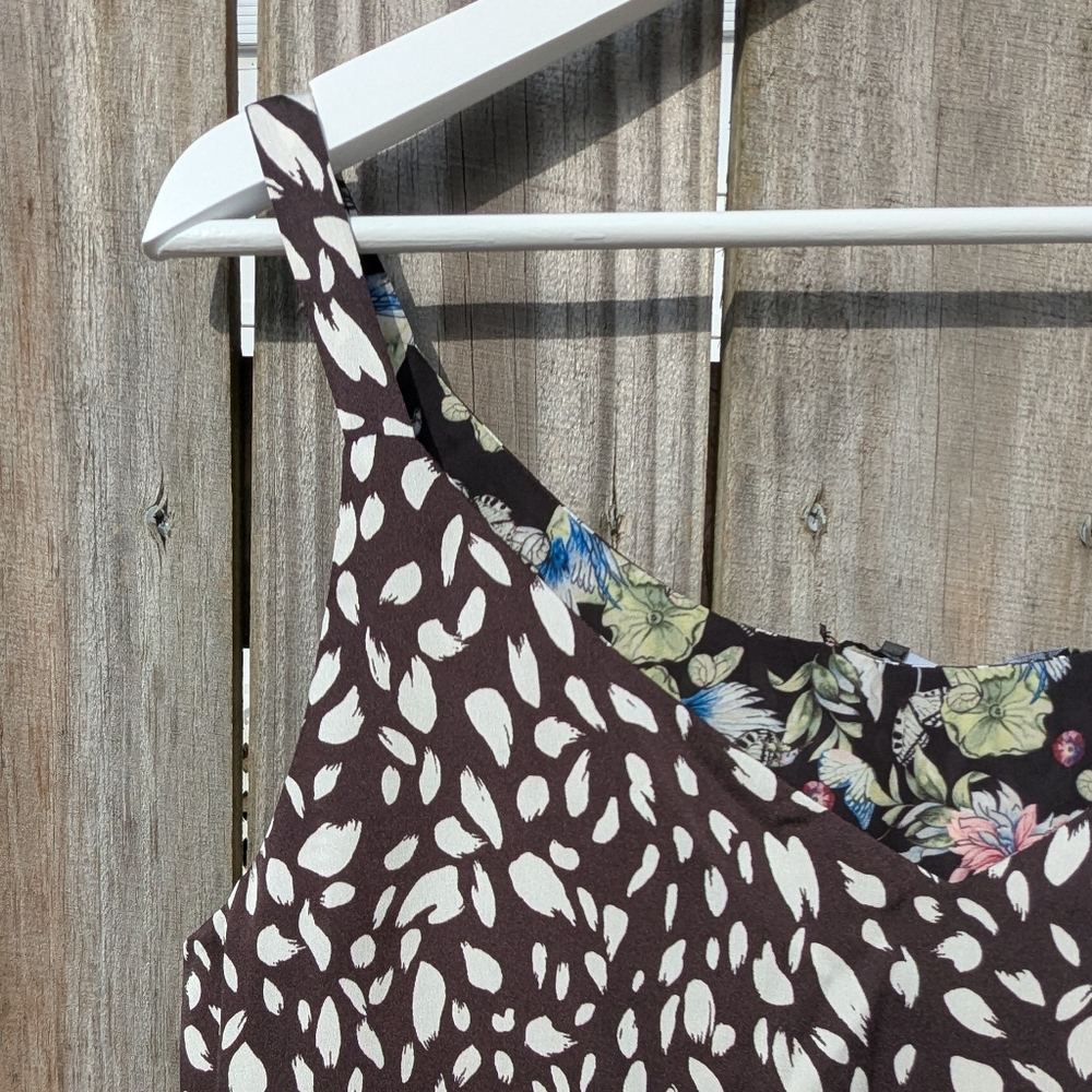 White House Black Market Reversible Floral OR Black & White Tank Size 10